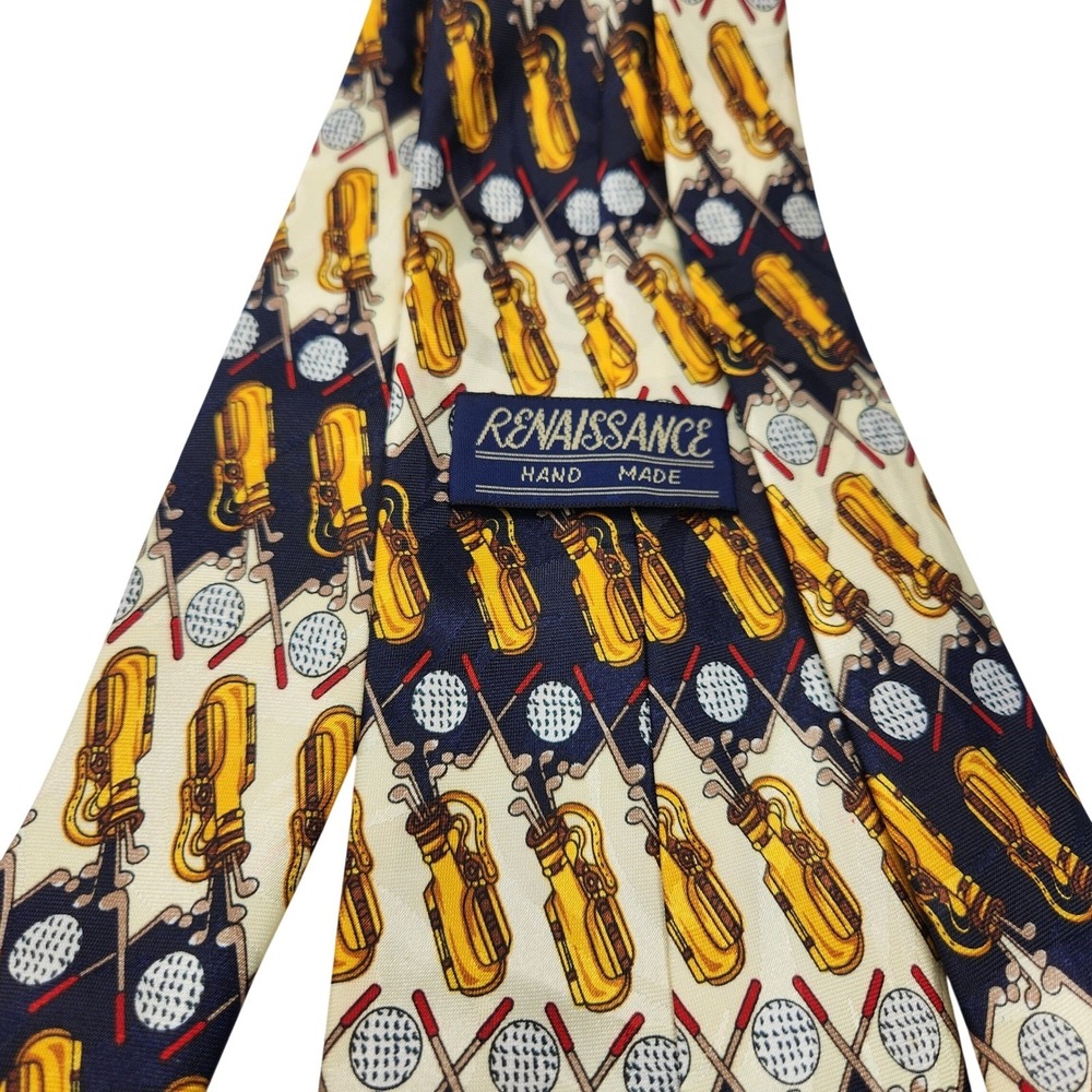 Renaissance Necktie Golf Bag Golf‎ Ball Novelty AOP Hand Made Gift Retro